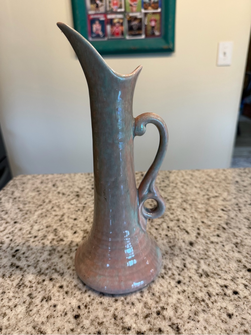 Artistic Potteries (California) Vase Pitcher Pink Teal